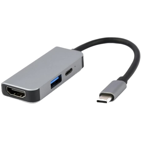 Док станція Cablexpert A-CM-COMBO3-02 USB-C 3-в-1 (USB/HDMI/PD)