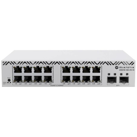 Комутатор 16 портів керований MikroTik CSS318-16G-2S+IN