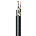 Кабель кручена пара ЗЗКМ (UTP мідь вуличний з тросом) Cat. 5e U/UTP РЕ steel cord 4x2x24 AWG (k) трос (70910181) бухта 305м