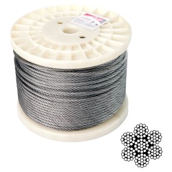 Трос нержавіючий APRO 5 мм DIN 3055 (6х19+1х19) А2 100 м