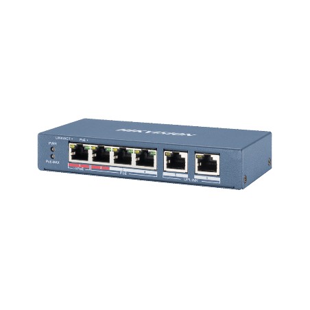 Комутатор 4 порти некерований Hikvision DS-3E0106HP-E POE