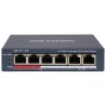 Комутатор 6 портів некерований Hikvision DS-3E0106P-E/M(B) POE