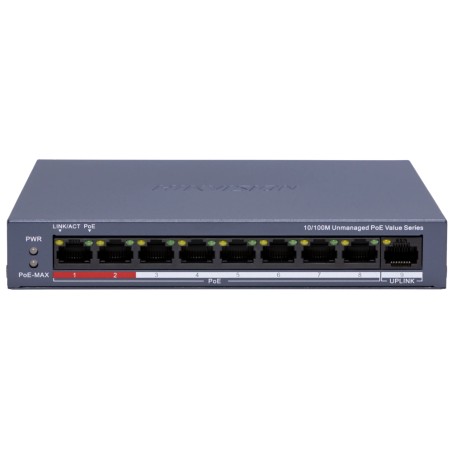 Комутатор 9 портів некерований Hikvision DS-3E0109P-E/M(C) POE