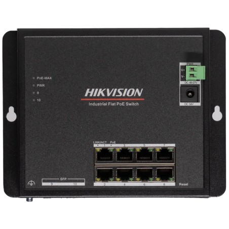 Комутатор 8 портів керований Hikvision DS-3T1510P-SI-FLT/No Power unit (без блока живлення)