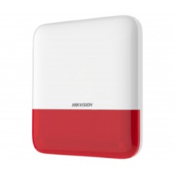 Бездротова зовнішня сирена Hikvision DS-PS1-E-WE-Red (червона)