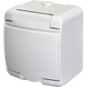 Розетка 1-на з з/к Schuko RHE-1s (біла/біла кришка, IP54) ETI 4668015 Hermetics