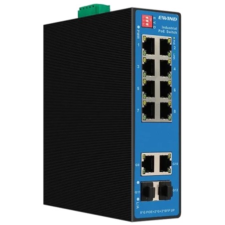 Комутатор 12 портів некерований Ewind EW-PIS1812-8GE