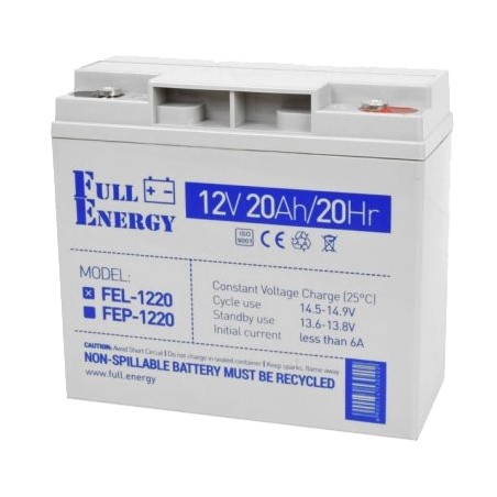 Свинцево-кислотна акумуляторна батарея Full Energy FEL-1220 20А•г 12В гелева