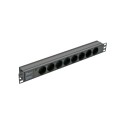 Блок 19" на 8 роз. нім. станд., 10А, з індикат., без шнура, чорний, 1U, Kingda Kingda KD-GER(16)N1008WKPB19A-C14