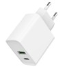 Мережевий зарядний пристрій Gembird TA-UC-PDQC20-01-W 1 USB-A + 1 Type-C (PD20Вт + QC3.0 18Вт)