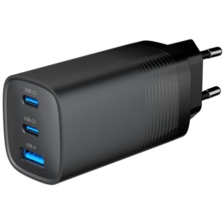 Мережевий зарядний пристрій Gembird TA-UC-PDQC65-01-BK (USB Type A + USB Type C)