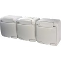 Розетка 3-на з з/к Schuko RHE-3s (біла/біла кришка, IP54) Hermetics ETI 4668023