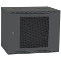 Шафа телекомунікаційна двері перфорація (чорна) IPCOM 12U 600x600