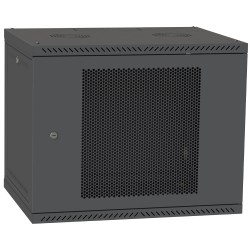 Шафа телекомунікаційна двері перфорація (чорна) IPCOM 12U 600x600