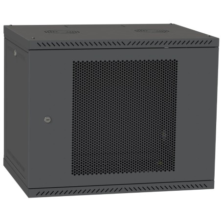 Шафа телекомунікаційна двері перфорація (чорна) IPCOM 12U 600x600