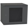 Шафа телекомунікаційна двері перфорація (чорна) IPCOM 12U 600x600