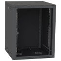 Шафа телекомунікаційна двері скло (чорна) IPCOM 15U 600x600