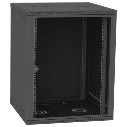 Шафа телекомунікаційна двері скло (чорна) IPCOM 15U 600x600