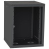 Шафа телекомунікаційна двері скло (чорна) IPCOM 15U 600x600