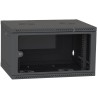 Шафа телекомунікаційна двері скло (чорна) IPCOM 4U 600x450