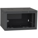 Шафа телекомунікаційна двері скло (чорна) IPCOM 6U 600x450
