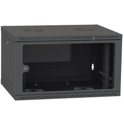 Шафа телекомунікаційна двері скло (чорна) IPCOM 6U 600x600