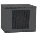 Шафа телекомунікаційна двері перф (чорна) IPCOM 9U 600x600