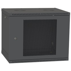 Шафа телекомунікаційна двері перф (чорна) IPCOM 9U 600x600