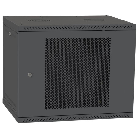 Шафа телекомунікаційна двері перф (чорна) IPCOM 9U 600x600
