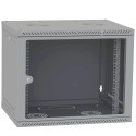Шафа телекомунікаційна двері скло (сіра) IPCOM 9U 600x600