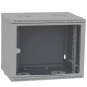 Шафа телекомунікаційна двері скло (сіра) IPCOM 9U 600x600