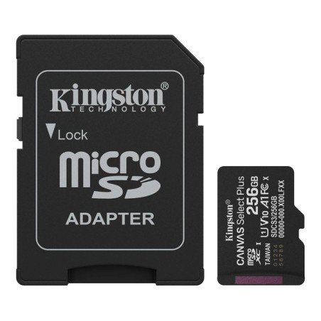 Карта пам'яті Kingston microSD 256GB C10 UHS-I A1 V10 R150MB/s + SD