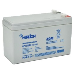 Акумуляторна батарея MERLION AGM GP1270F2 12В 7А•г