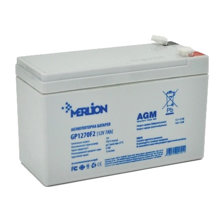 Акумуляторна батарея MERLION AGM GP1270F2 12В 7А•г