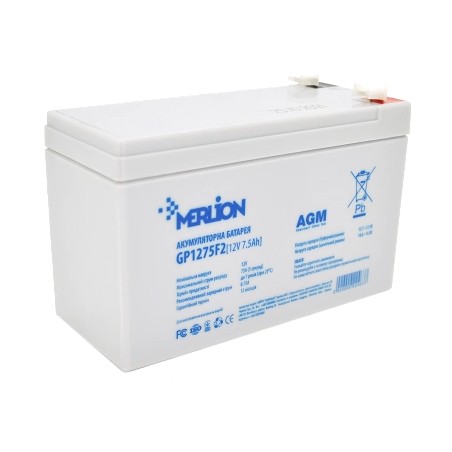 Акумуляторна батарея MERLION AGM GP1275F2 12В 7,5А•г