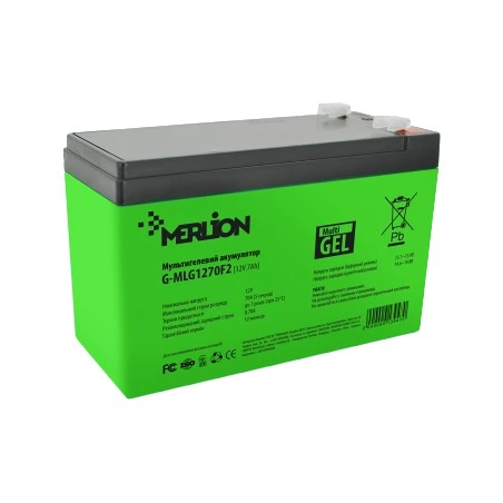 Свинцево-кислотна акумуляторна батарея MERLION G-MLG1270F2 7A•г 12В мультигель