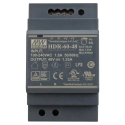 Блок живлення Mean Well HDR-60-48 48B 1.25А для монтажа на DIN рейку