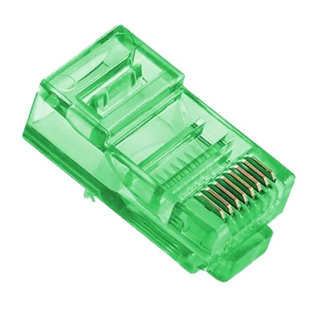 Конектор (100 шт/уп.) Merlion RJ-45 8P8C UTP Cat-5 Q100 Green