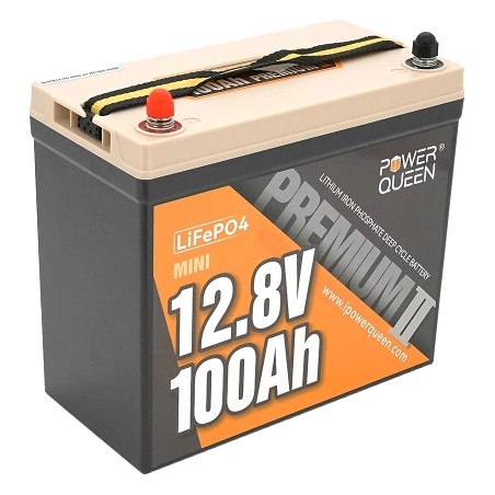 Аккумуляторна батарея Power Queen LiFePO4 12.8В 100А•г Mini 1280Вт•г