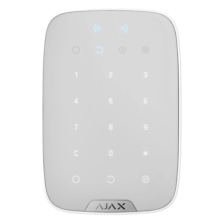 Superior Keypad Plus white Jeweller Бездротова клавіатура з підтримкою захищених карток і брелоків Ajax