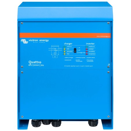Інвертор VictronEnergy Quattro 48/5000/70-100/100 однофазний чиста синусоїда