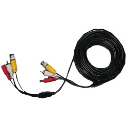 Патчкорд комбінований коаксіальний+живлення+звук 5м BNC+DC+AV