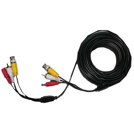 Патчкорд комбінований коаксіальний+живлення+звук 5м BNC+DC+AV