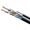 Кабель вита пара ЗЗКМ (FTP мідь вуличний із тросом) Cat. 5e F/UTP PE 4х2х24 AWG + S. M. трос (к)(72113) бухта 500м.
