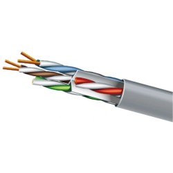 Кабель вита пара ЗЗКМ (UTP мідь внутрішній) Cat.6 U/UTP 4х2х23 AWG (72569) бухта 305м.