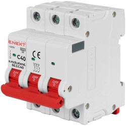 Модульний автоматичний вимикач Enext e.mcb.stand.60.3.C40, 3р, 40А, C, 6кА