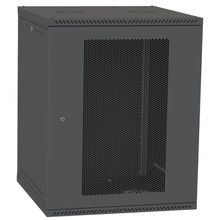 Шафа телекомунікаційна двері перф(чорна) IPCOM 15U 600x600
