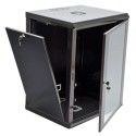 Шафа акрилове скло, чорна 15U 600х500