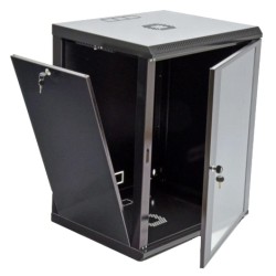 Шафа акрилове скло, чорна 15U 600х500