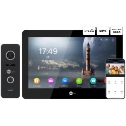 Комплект відеодомофону Neolight MEZZO Hybrid Black + PRIME FHD Black з кутком